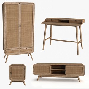 3D Nalu Solid Wood Furniture Set of 4