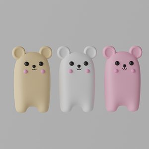 Cartoon Cute Mouse Rat Bear 3D model