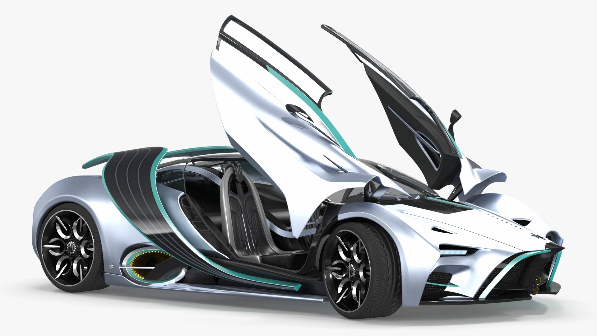 Hypercar Hyperion XP-1 Rigged for Cinema 4D 3D model preview