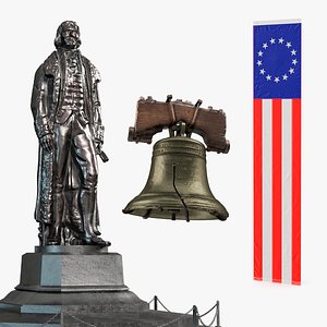 3D model American Independence Symbols Collection