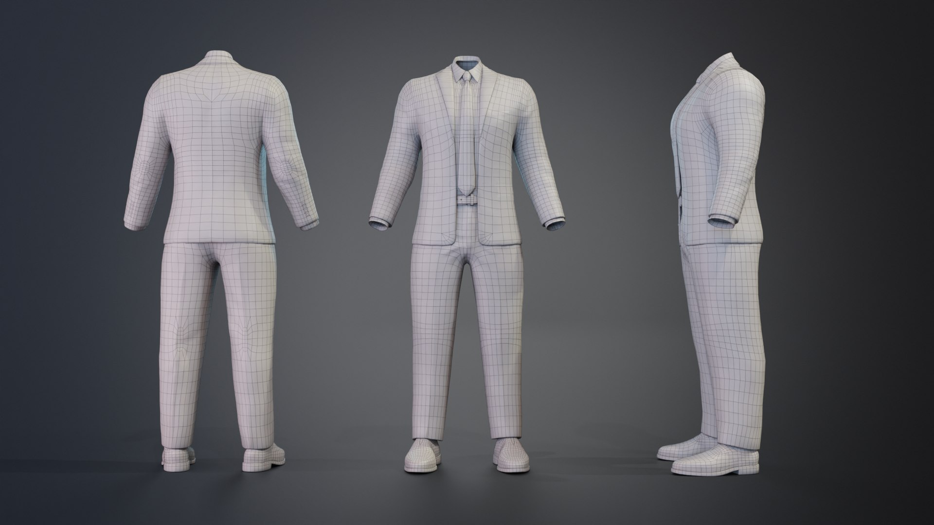 3D Men Formal Suit Collection - Animation and Game Ready https://p.turbosquid.com/ts-thumb/zE/RxOGib/rr/wireframe1/png/1739484862/1920x1080/fit_q87/b66ba4df9c3810499cbd3fed07f2d8d535453714/wireframe1.jpg