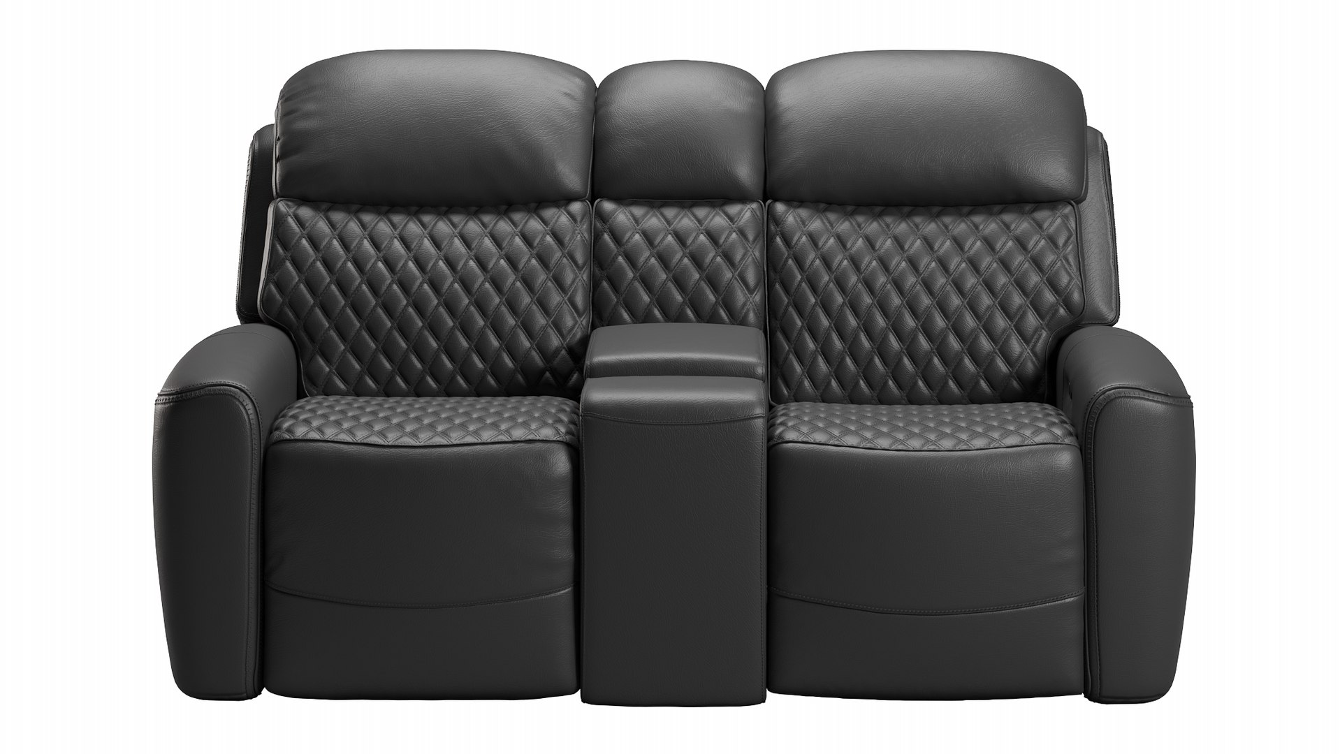 Black Leather Power Loveseat 3D Model TurboSquid 1963127
