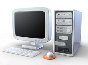 cartoon computer pc set