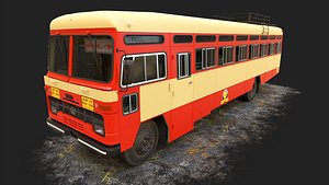 3D model Indian ST Bus V2 Orange yellow