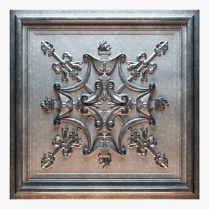 3D model old tin tiles