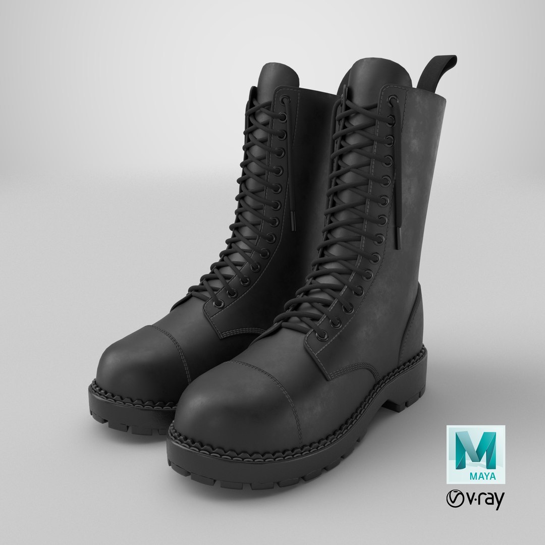 3D model Black Leather Boots https://p.turbosquid.com/ts-thumb/zE/rVl6CI/AV/stemcell_maya_vray_render/png/1759154544/1920x1080/fit_q87/e4f7ec04e61658571176cef3082065e397aa749f/stemcell_maya_vray_render.jpg