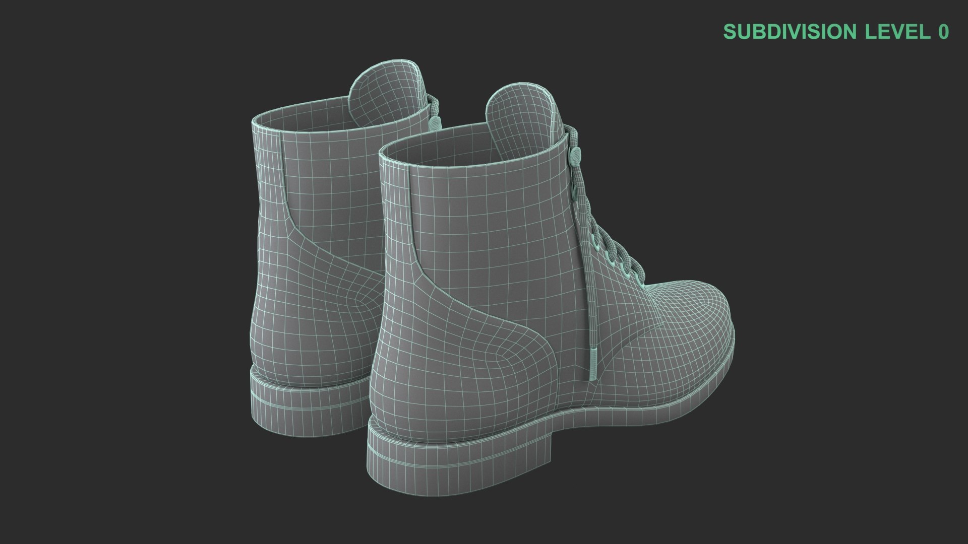 3D model Black Leather Boots https://p.turbosquid.com/ts-thumb/zE/rVl6CI/xG/wireframe_0009/jpg/1743617876/1920x1080/fit_q87/fde845a19ef6ed71d408821dcf133b83dc610873/wireframe_0009.jpg