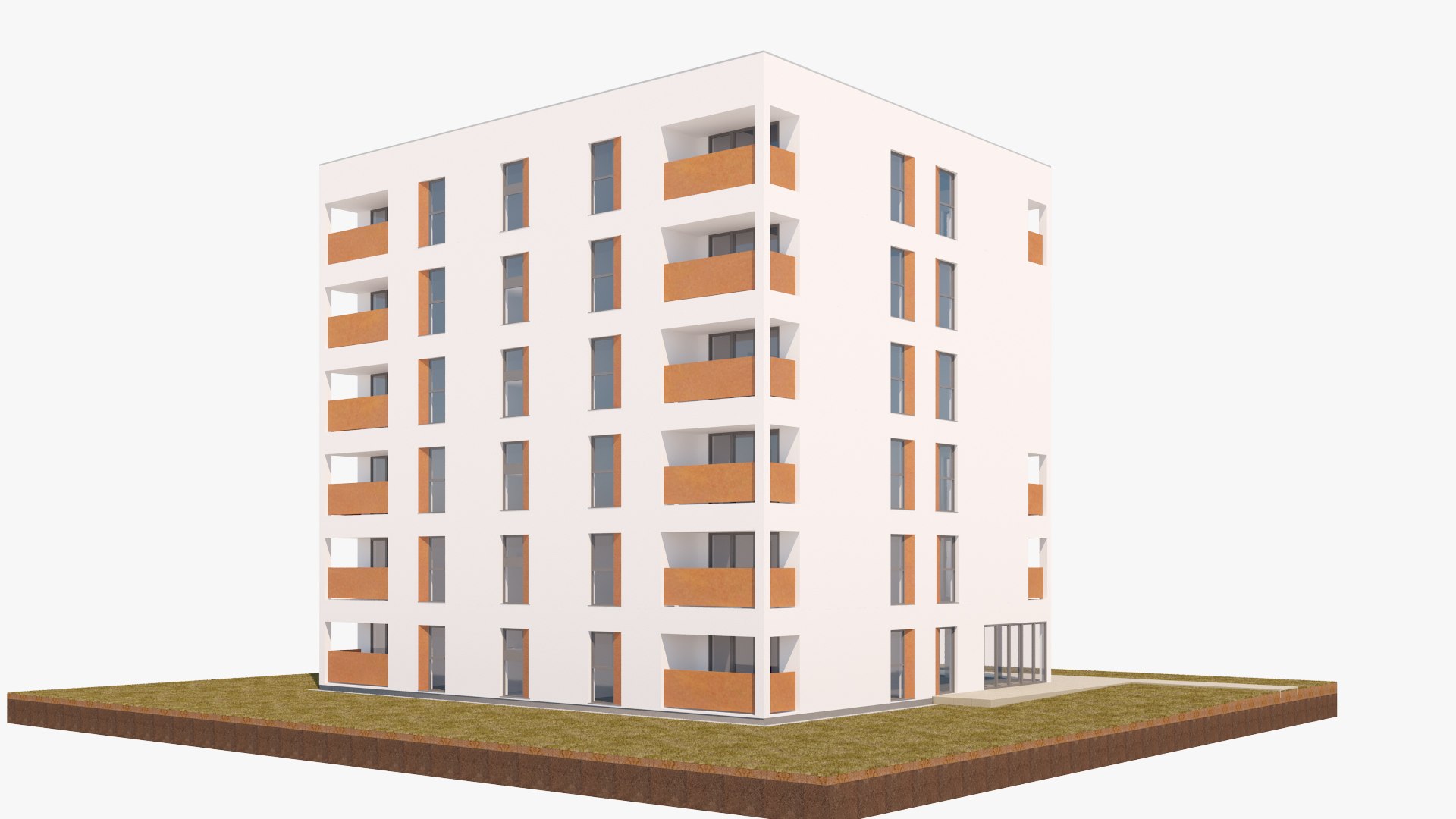 3D Six Storey Housing Building - TurboSquid 2164839