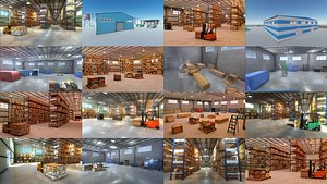 Warehouses Pack and Industrial Props Collection 3D model