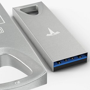 3D Tesla USB Flash Drive 128GB Silver