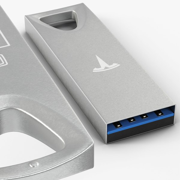 3D модель Флеш-накопитель Tesla USB 128 ГБ, серебристый - TurboSquid ...