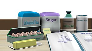 3D model Kitchen Items Baking Ingredients