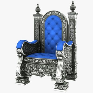 3D silver throne