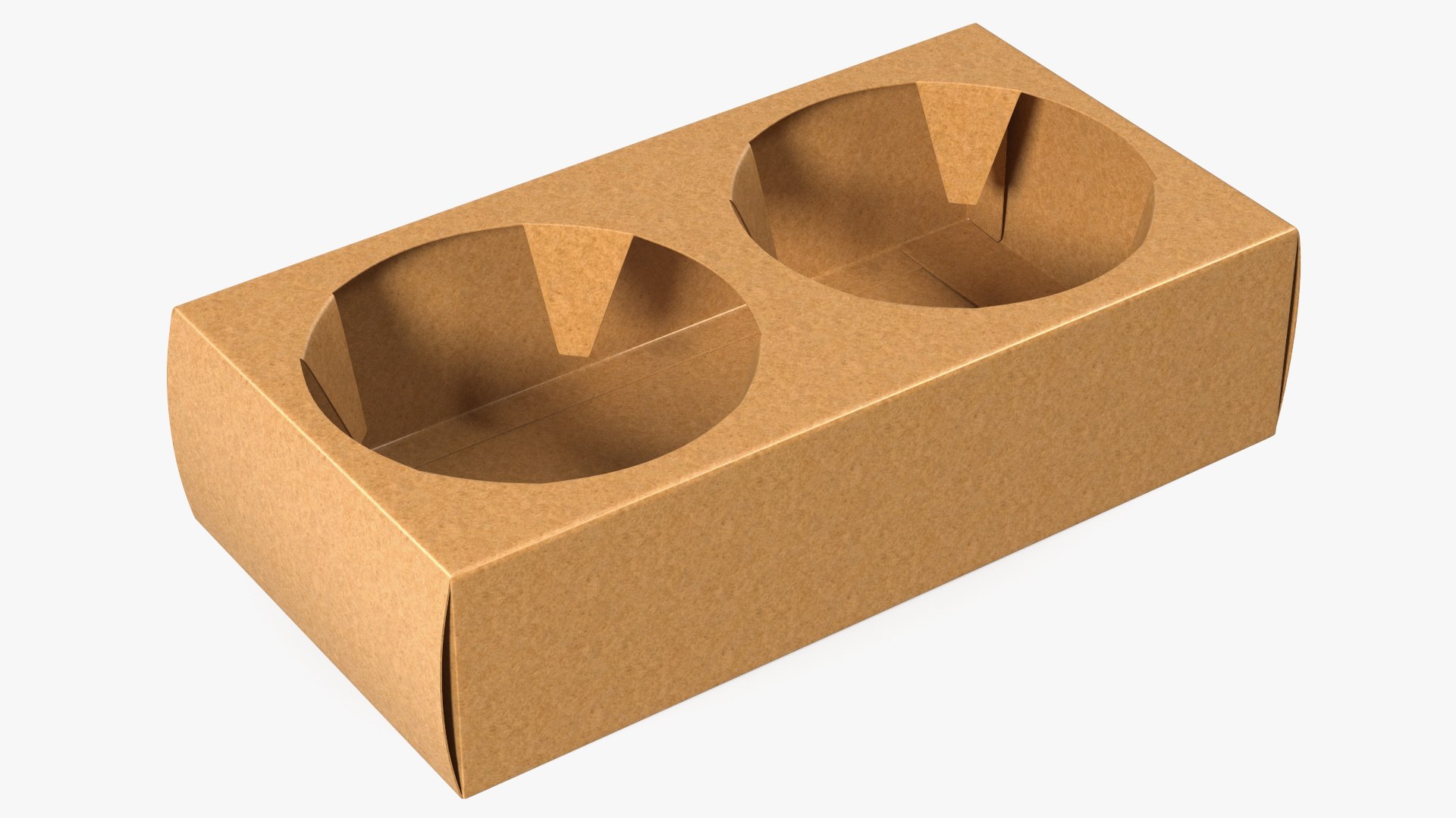 2 Cup Drink Paper Carrier 3D model preview