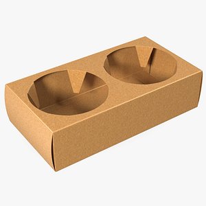 3D 2 Cup Drink Paper Carrier model