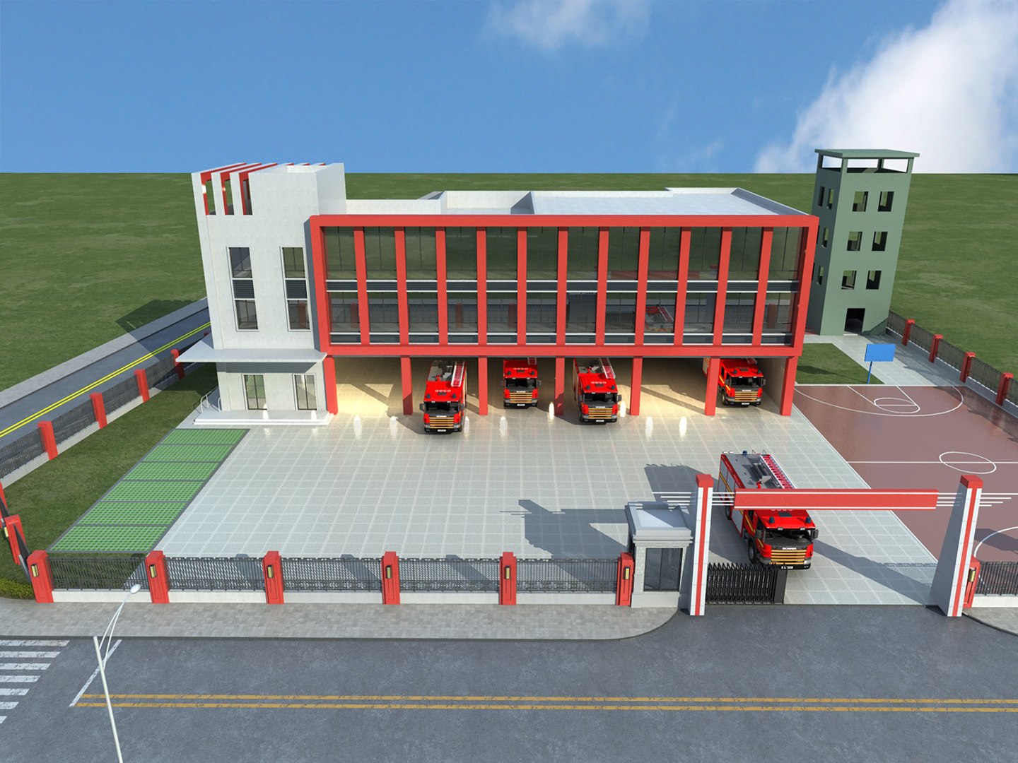 3D Fire station fire engine - TurboSquid 1773710