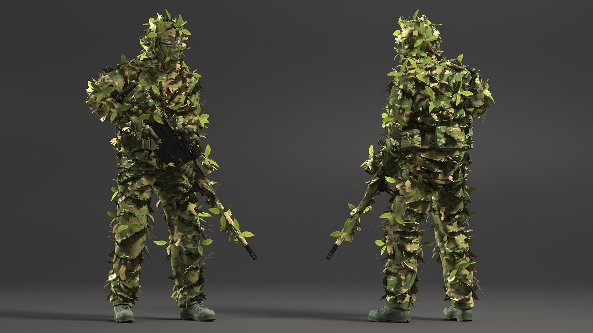 Sniper in Leaf Ghillie Suit Rigged 3D model https://p.turbosquid.com/ts-thumb/zF/XdEc37/Bk/sniperinleafghilliesuitriggedc4dmodel021/jpg/1669059821/1920x1080/fit_q87/4f3e37740c37c074d70282907b58b1c04d5cb12e/sniperinleafghilliesuitriggedc4dmodel021.jpg