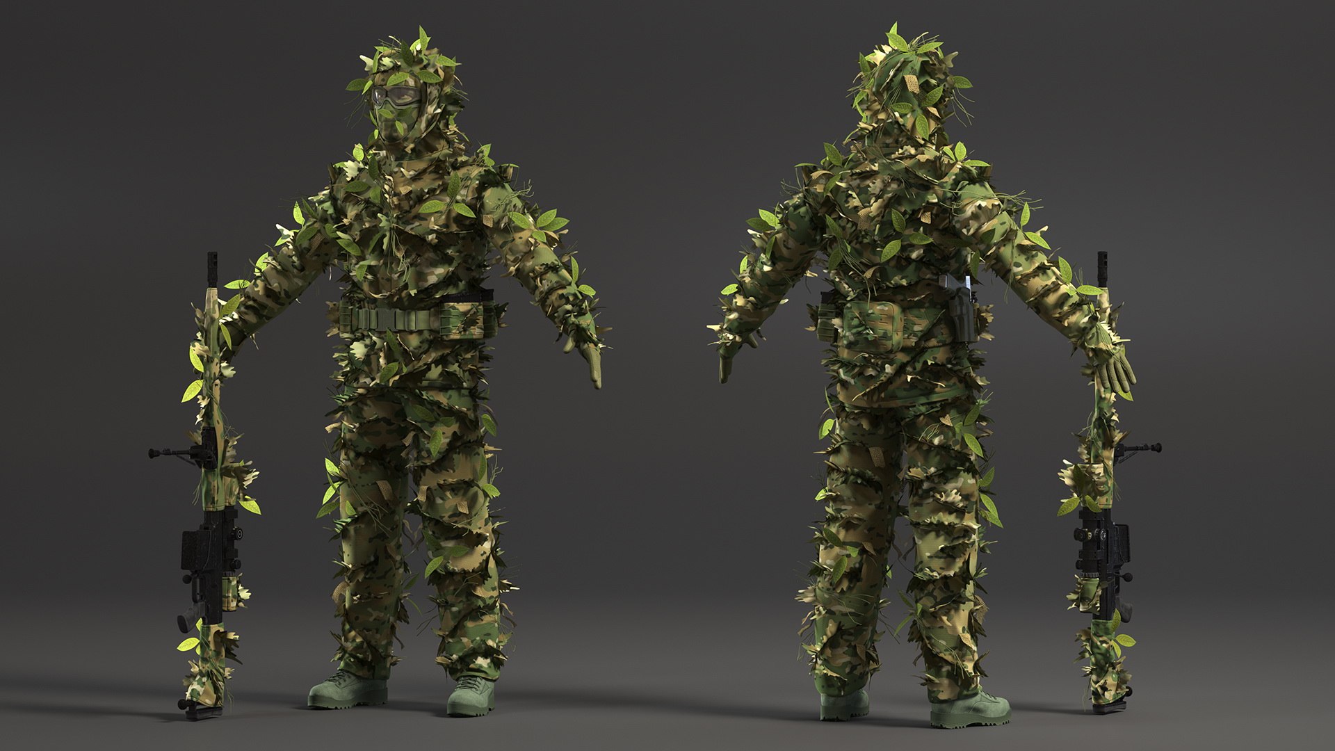 Sniper in Leaf Ghillie Suit Rigged 3D model https://p.turbosquid.com/ts-thumb/zF/XdEc37/KN/sniperinleafghilliesuitriggedc4dmodel020/jpg/1669059818/1920x1080/fit_q87/e3960920f9b8e3b8598a67bd32f2b547af85f140/sniperinleafghilliesuitriggedc4dmodel020.jpg