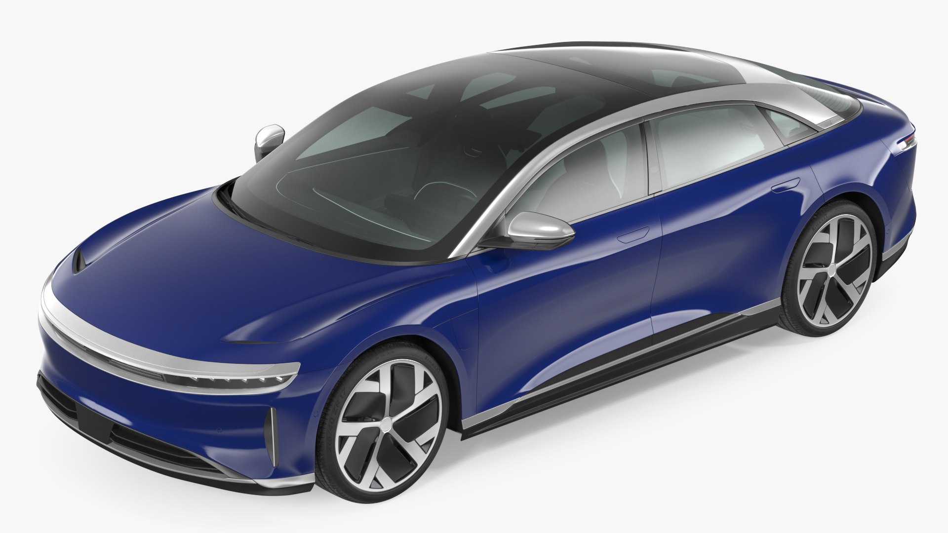 Electric Luxury Sedan Rigged 3D model preview
