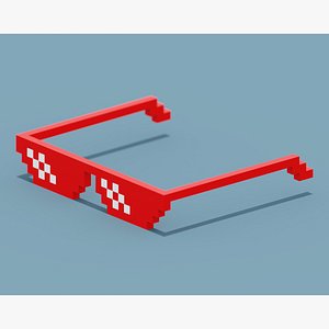 3D Voxel Red Sunglasses
