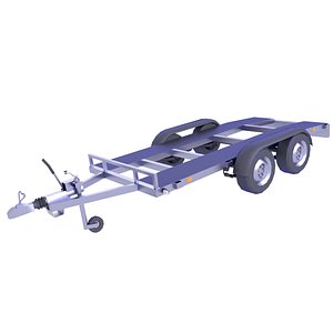 3D Trailer Car Tow Truck Low Poly 24