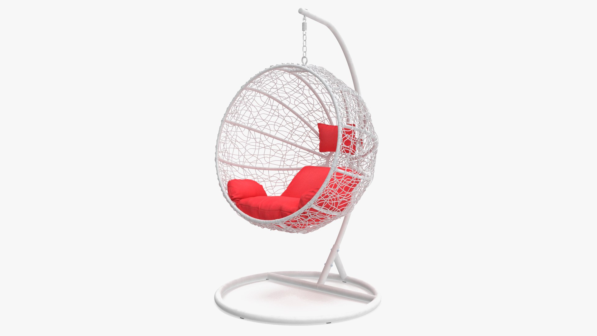 Swing Ball Eliott Wicker Chair with Stand White 3D model preview