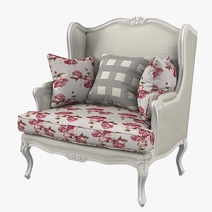 3D elegant classic style armchair model