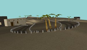 3D desert island race track model