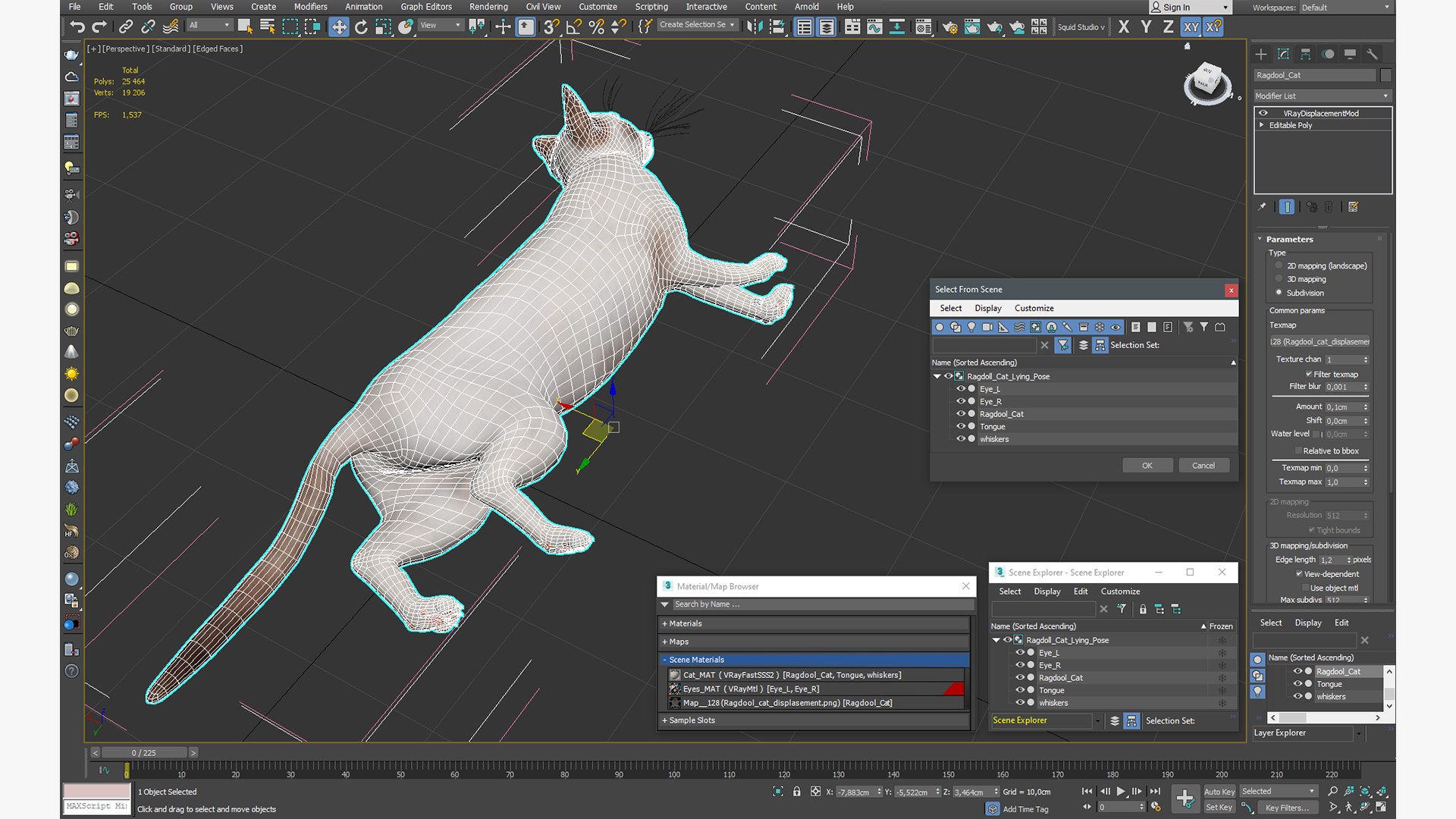 3D Ragdoll Cat Lying Pose Model - TurboSquid 2447784