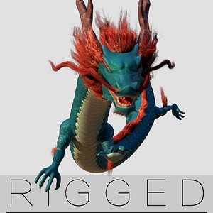 3D chinese dragon rigged fantasy
