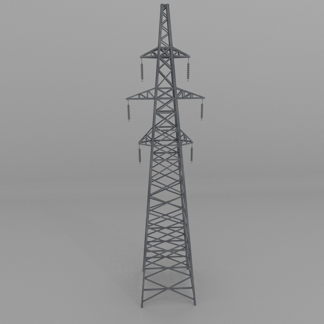 Column Power Lines 3d 3ds