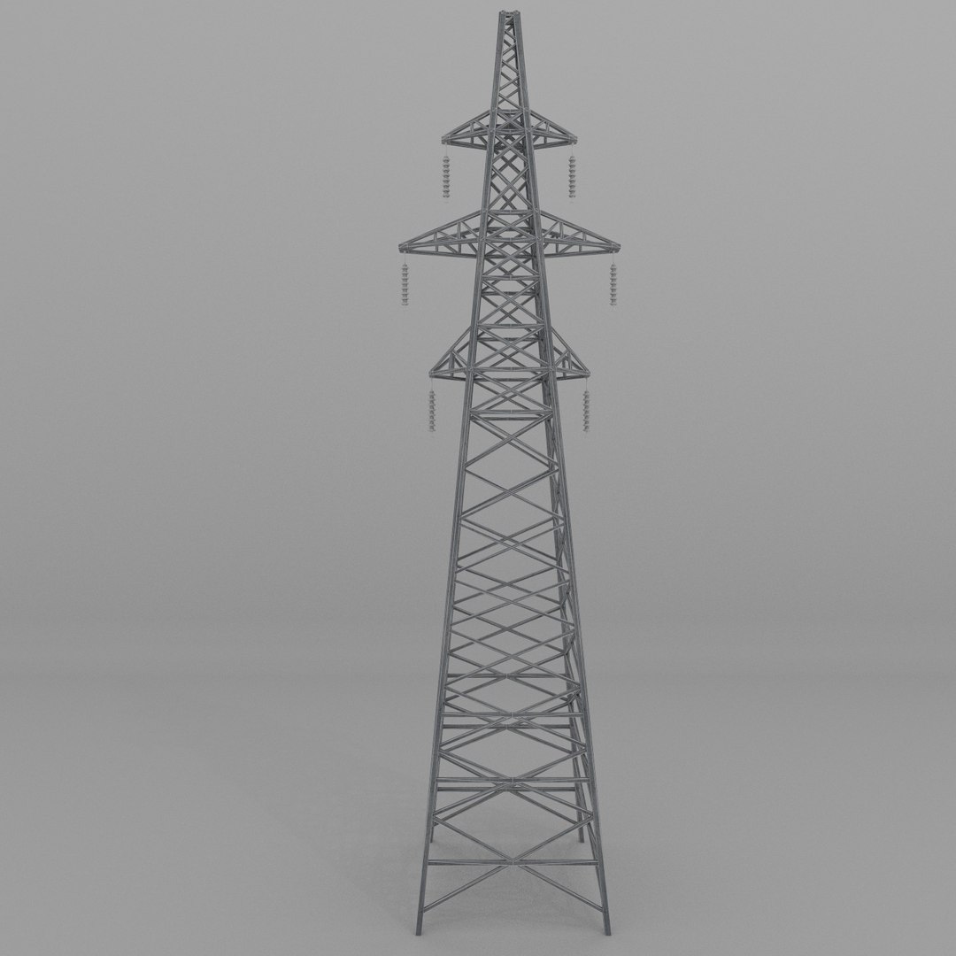 Column Power Lines 3d 3ds