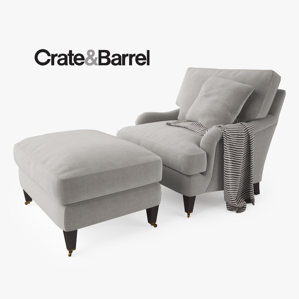 crate and barrel chair and ottoman