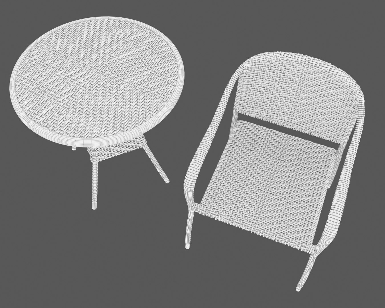 Wicker Furniture Set 3D Model - TurboSquid 2064271