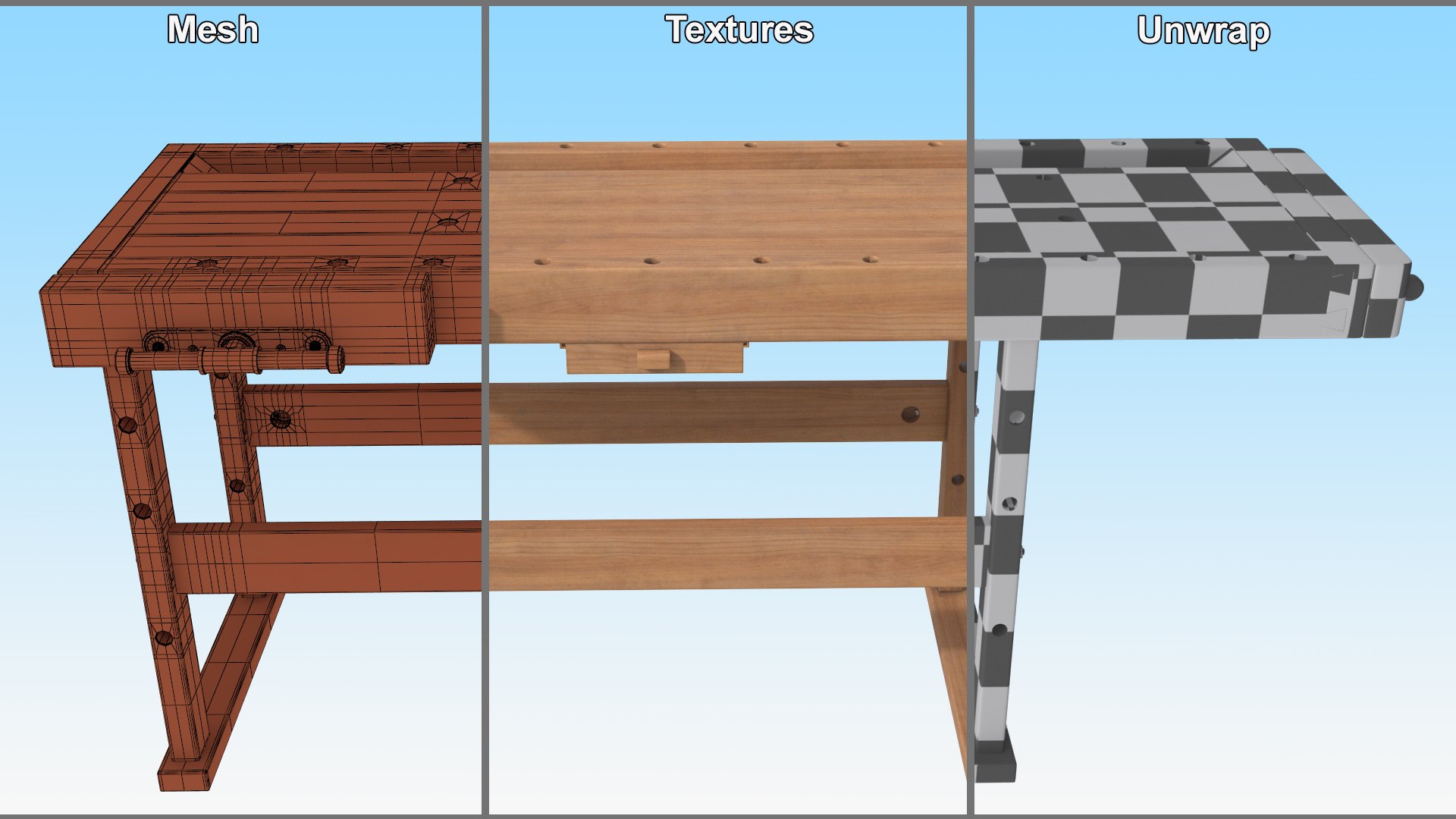 Oak Workbench 3D https://p.turbosquid.com/ts-thumb/zG/7kQmKy/6B/oakworkbench3dsmodel014/jpg/1724927678/1920x1080/fit_q87/7a682cd5f76c89ae6004ff7b2b853577ca21ef26/oakworkbench3dsmodel014.jpg
