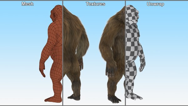 modelo 3d Gigantopithecus en pose de pie - TurboSquid 2311883
