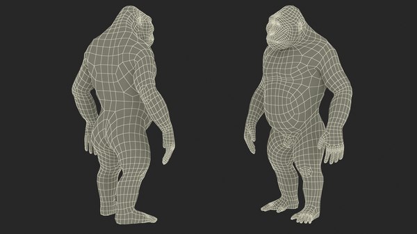 modelo 3d Gigantopithecus en pose de pie - TurboSquid 2311883