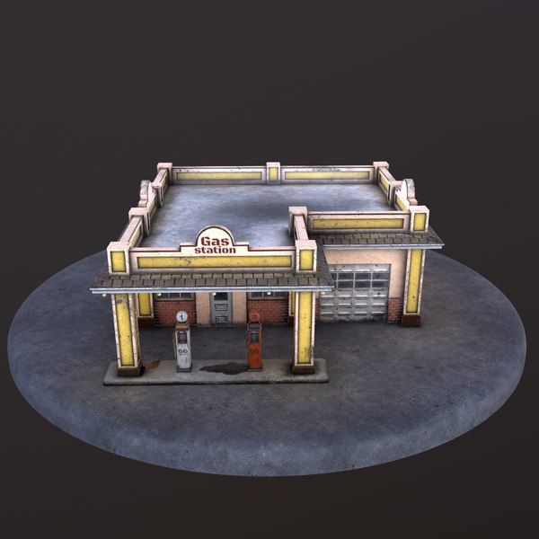 free gas station 3d model