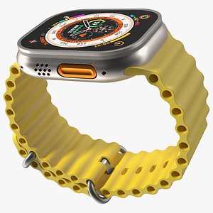 3D Apple Watch Ultra Ocean Band Yellow