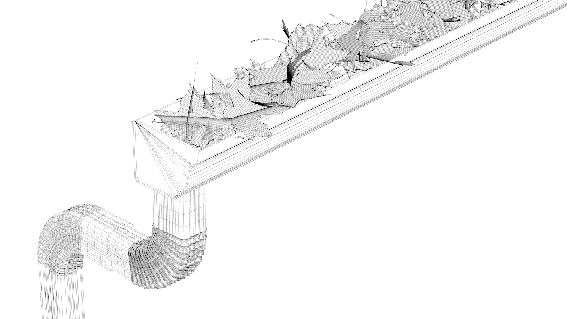 3D Clogged Gutter TurboSquid 1957444