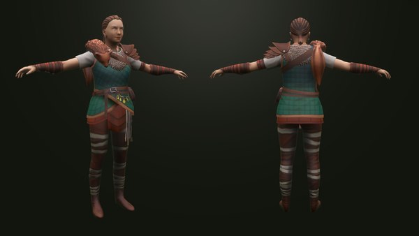 3D Female Game Character 2.2 - Low poly
