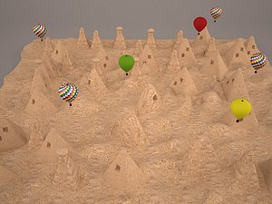 3D cappadocia mountain terrain model