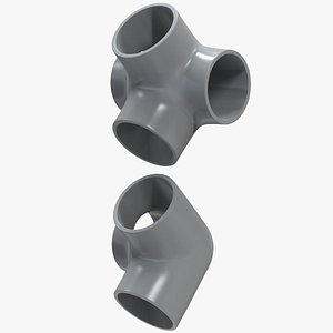 2 Connector Pipe Fitting Adapters 3D