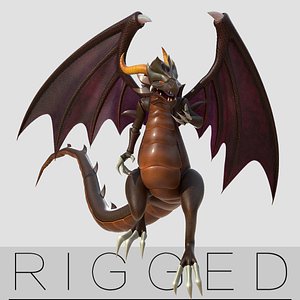 cattoon dragon wing rig 3D