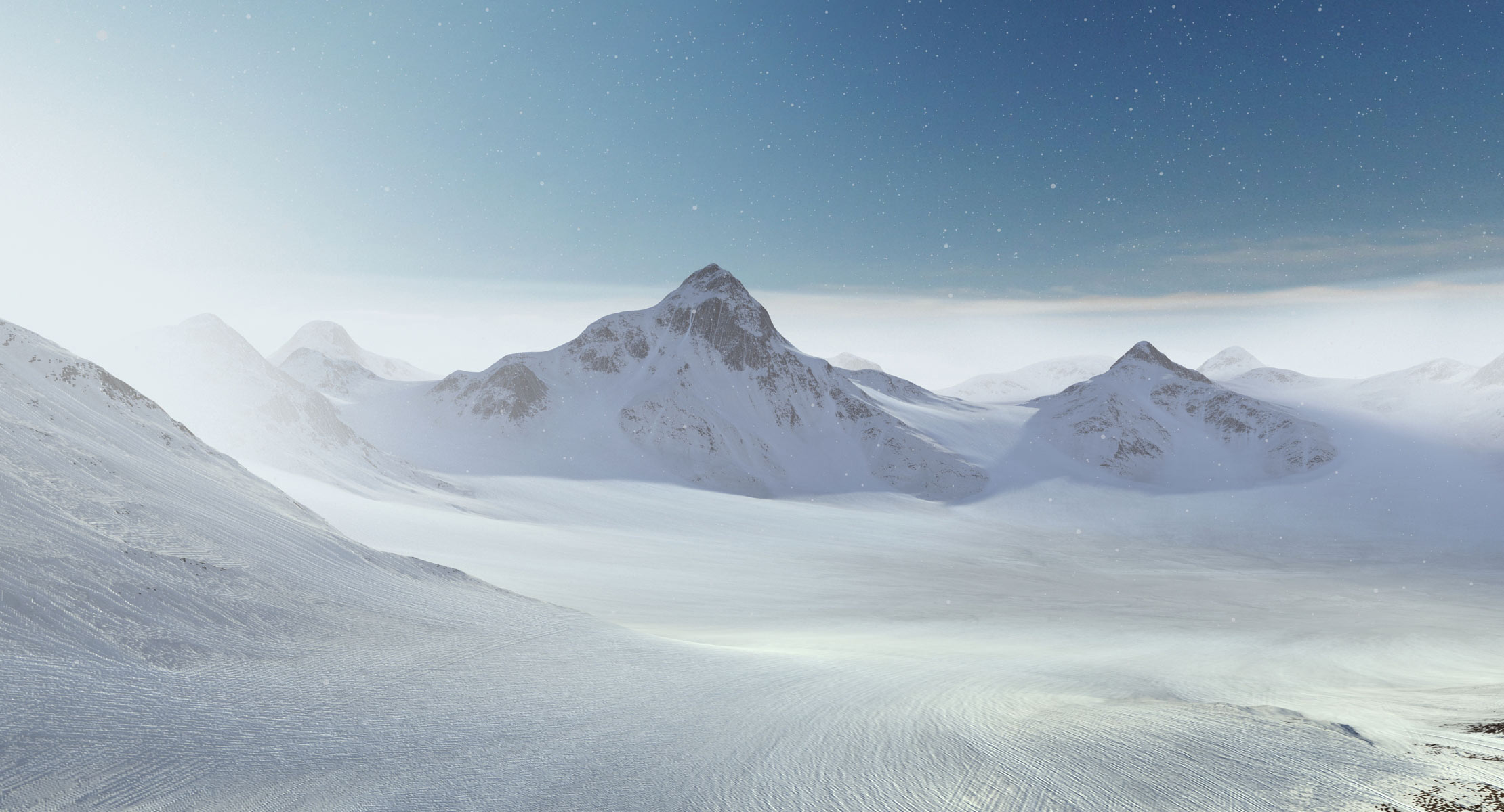 mountain range snow terrain landscape 3d model