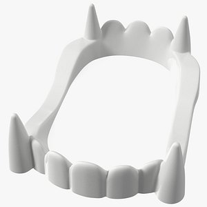 3D Plastic Vampire Teeth White Rigged
