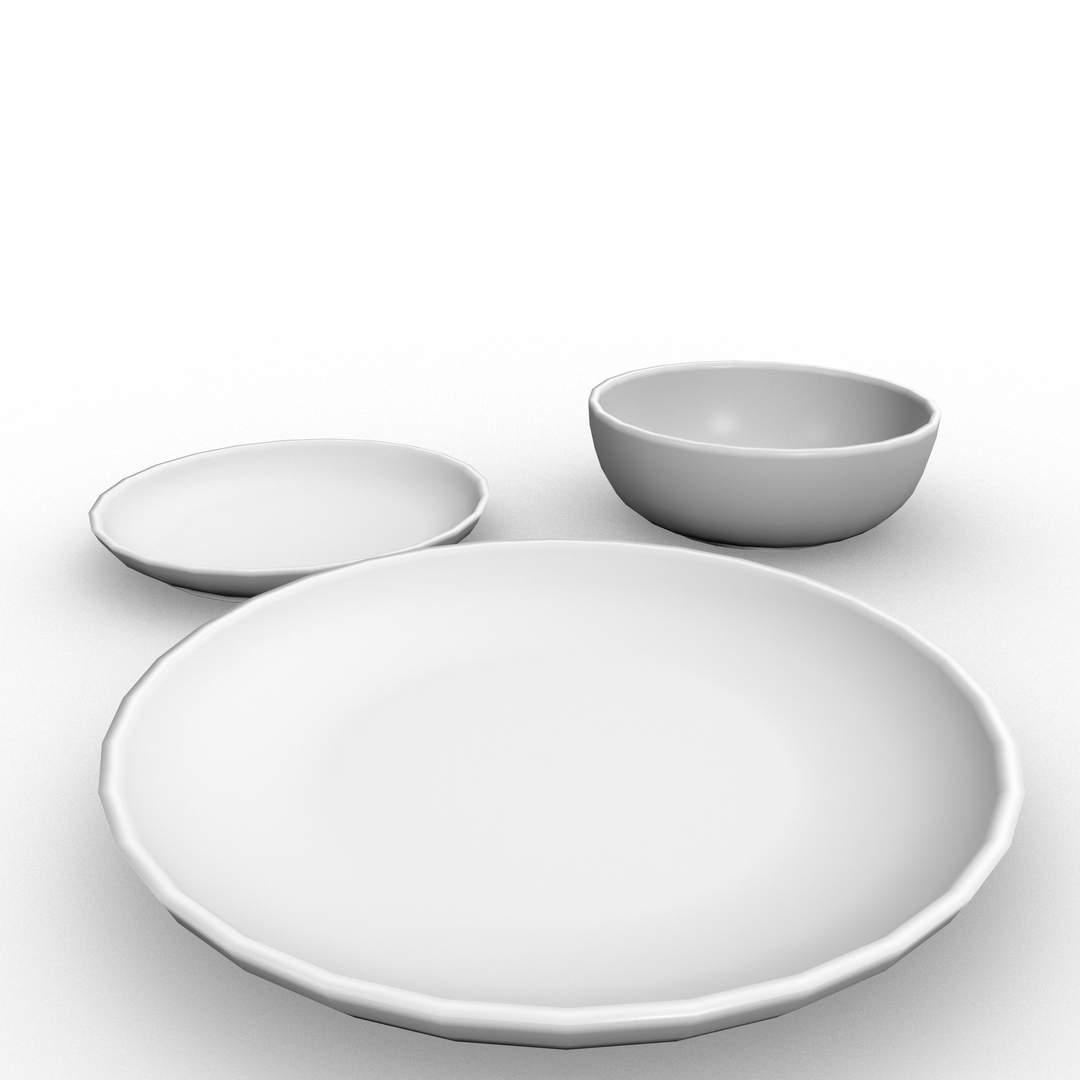 Crockery Plate Bowl 3d Model