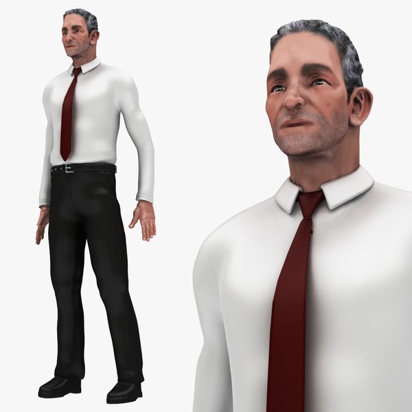 3D model bussiness man 1 pose