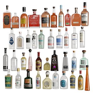 3D model Bottles Vol 7 Whiskey vodka tequila