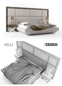 bed+bedside table+ lamp. Kelli.